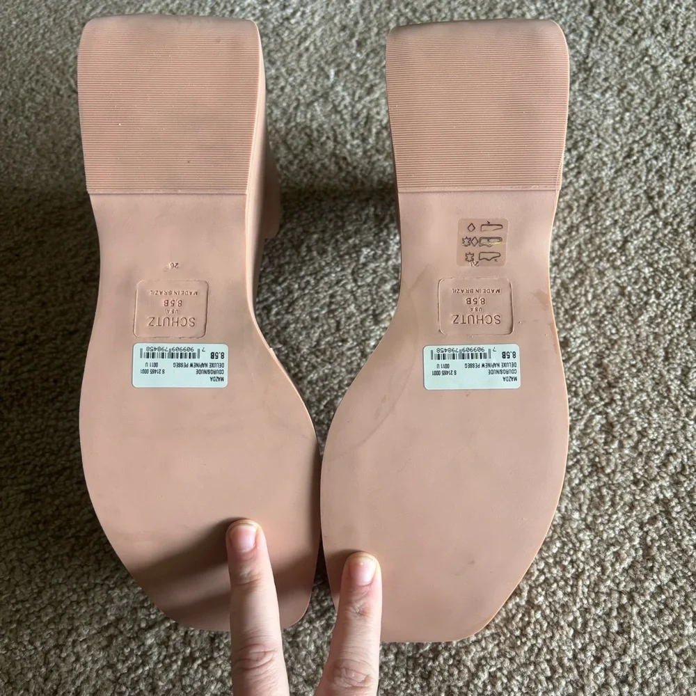 SCHUTZ Mazda pink Wedge platform sandals with Ankle Strap 8.5